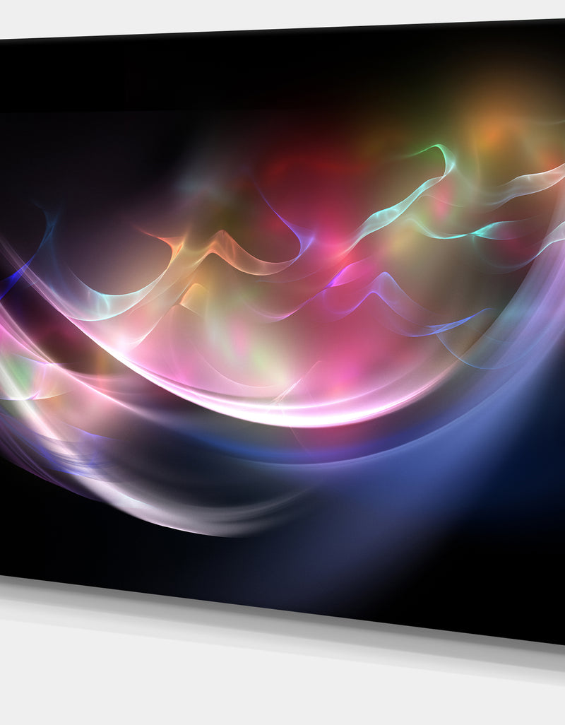 DesignQ 3D Pink Blue Glowing Light - Abstract Digital Art Canvas Print