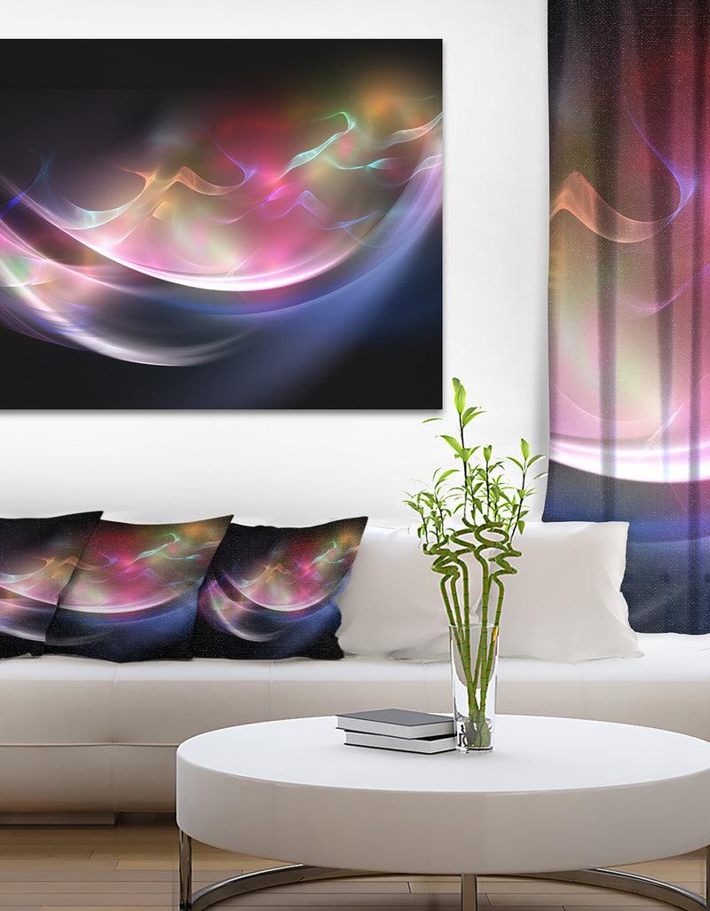 DesignQ 3D Pink Blue Glowing Light - Abstract Digital Art Canvas Print