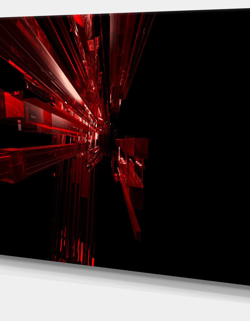 DesignQ 3D Red Crystal Background'Extra Large Abstract Canvas Art Print