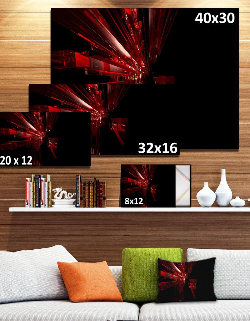 DesignQ 3D Red Crystal Background'Extra Large Abstract Canvas Art Print