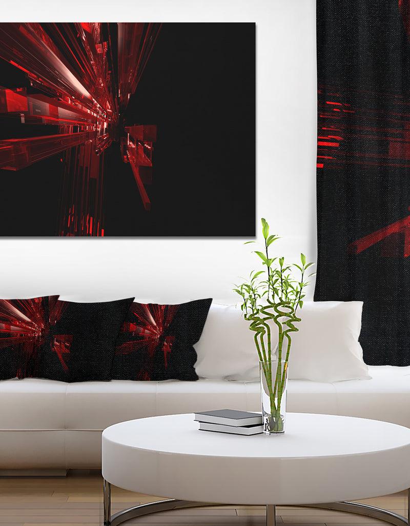 DesignQ 3D Red Crystal Background'Extra Large Abstract Canvas Art Print