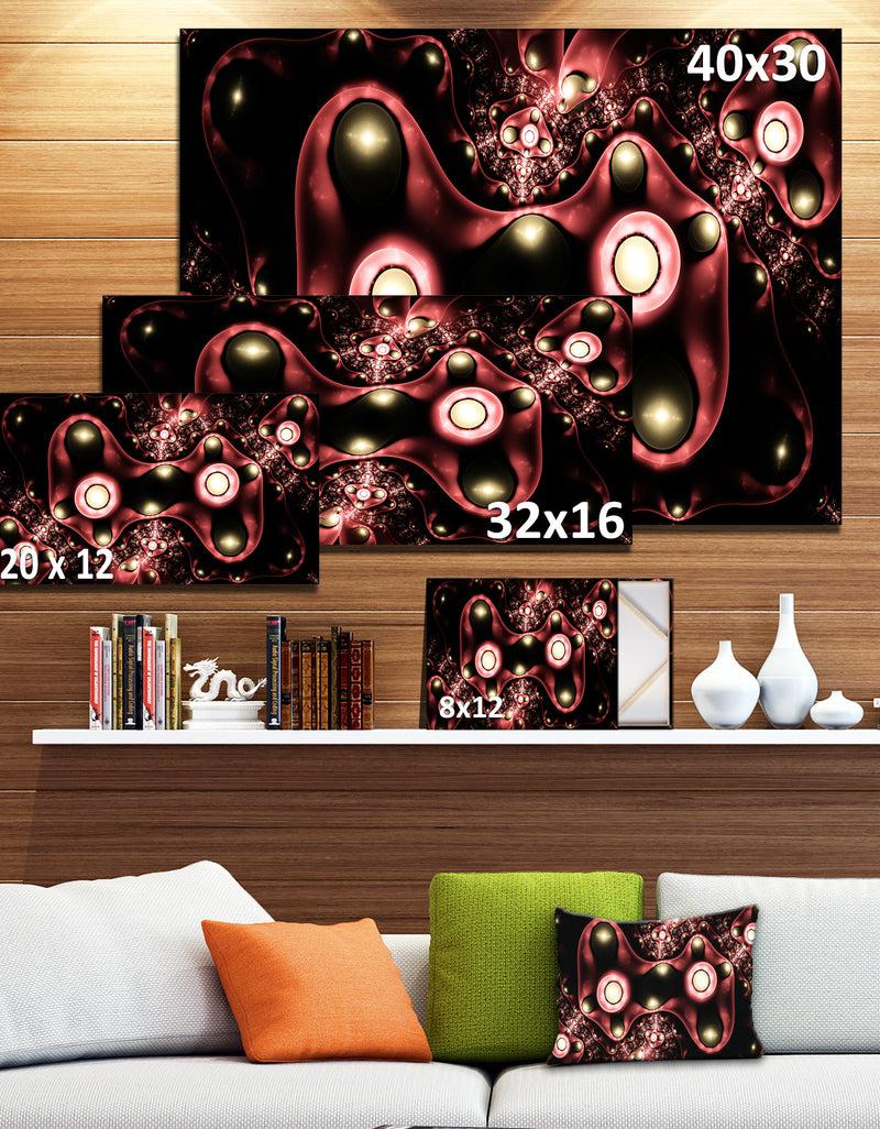 DesignQ 3D Surreal Brown Illustration - Extra Large Floral Wall Art On Canvas