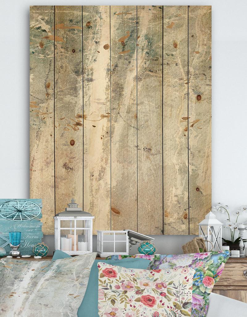 DesignQ A Woodland Walk into the Forest II - Modern Farmhouse Print on Natural Pine Wood