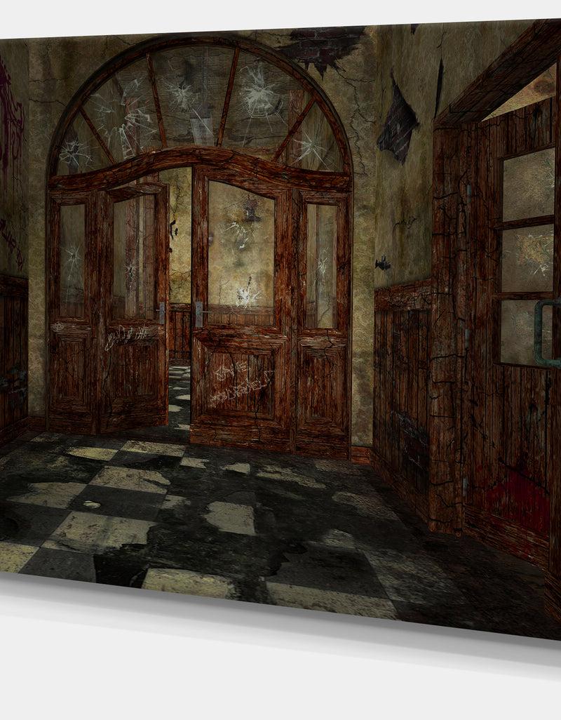 DesignQ Abandoned Interior - Landscape Painting Canvas Artwork Print