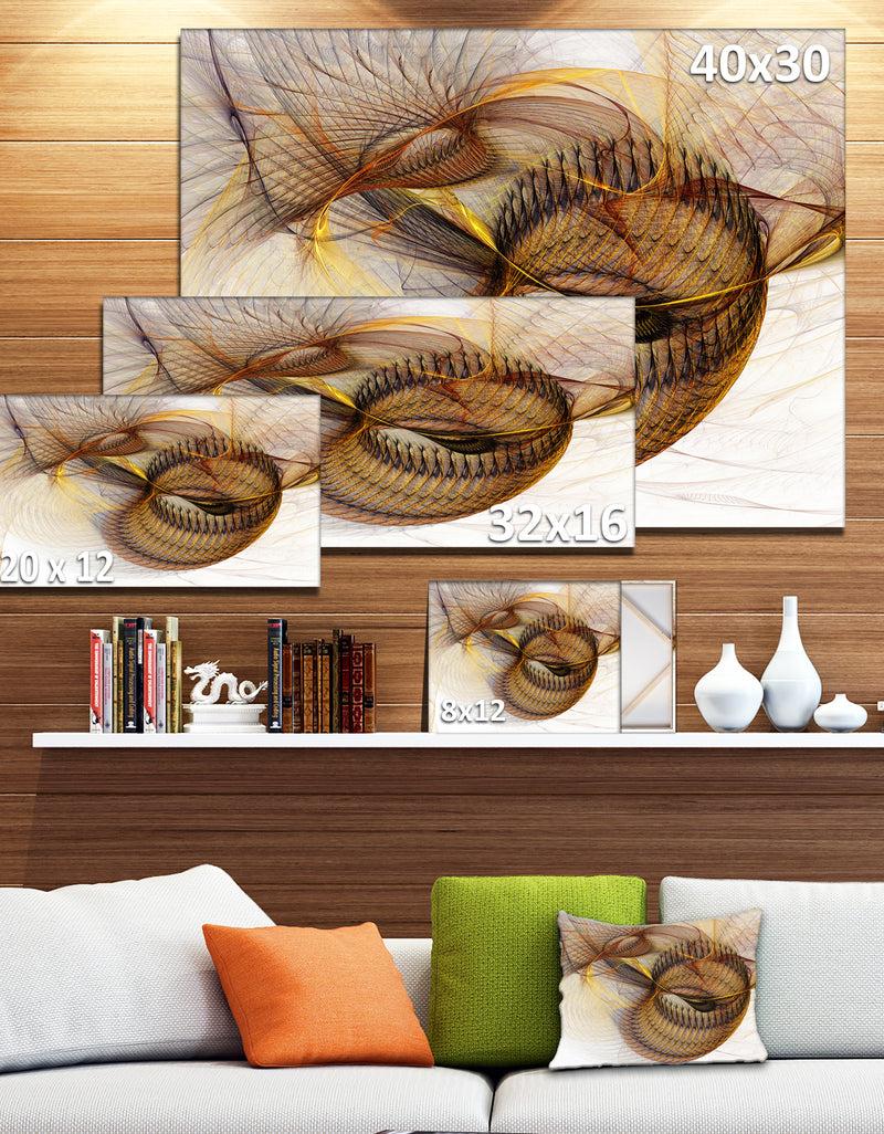 DesignQ Abstract Brown Spiral Texture'Extra Large Abstract Canvas Art Print