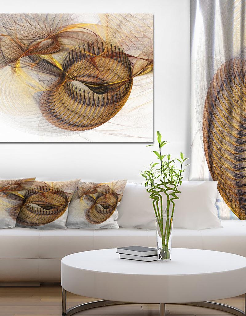 DesignQ Abstract Brown Spiral Texture'Extra Large Abstract Canvas Art Print