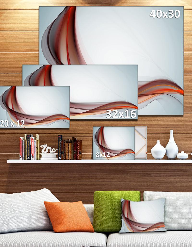 DesignQ Abstract Brown Upward Waves - Abstract Digital Canvas Print