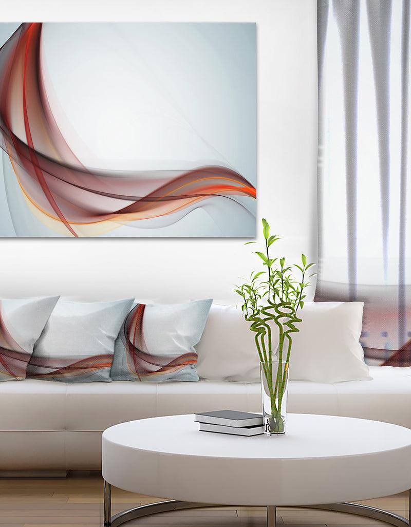 DesignQ Abstract Brown Upward Waves - Abstract Digital Canvas Print