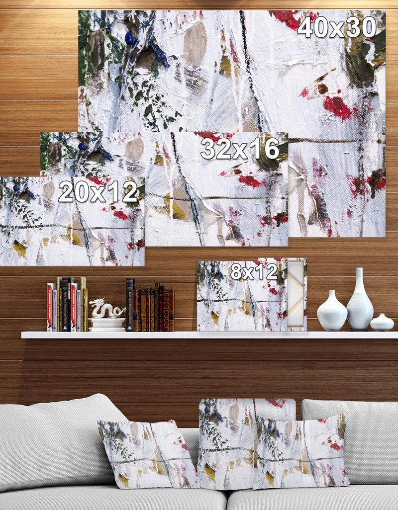 DesignQ Abstract Brushstrokes Painting - Contemporary Painting Print On Wrapped Canvas
