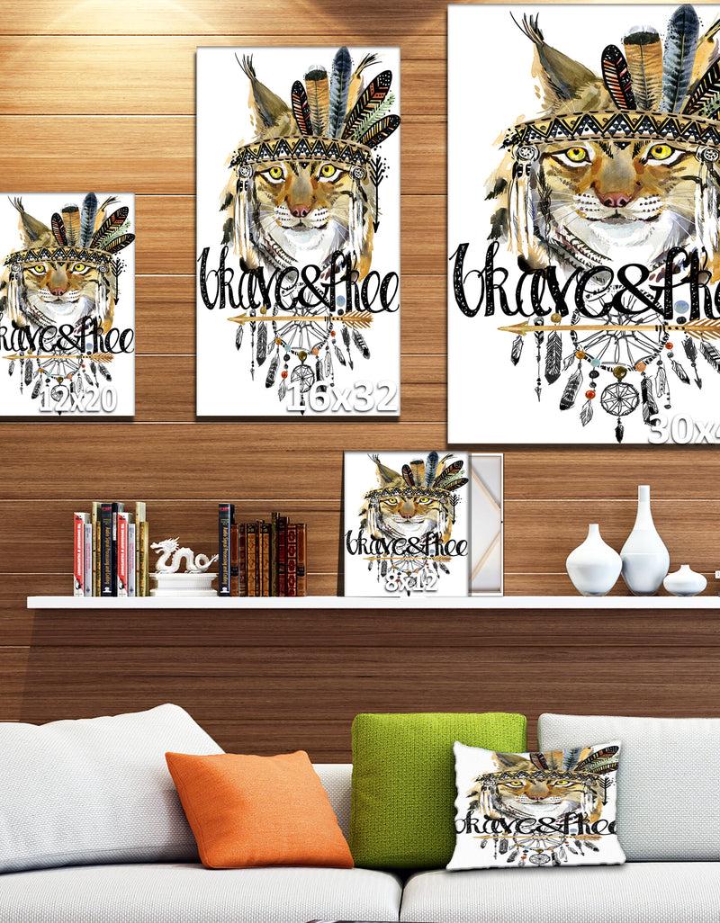 DesignQ Abstract Cat Watercolor Artwork - Animals Kids Painting Print On Wrapped Canvas
