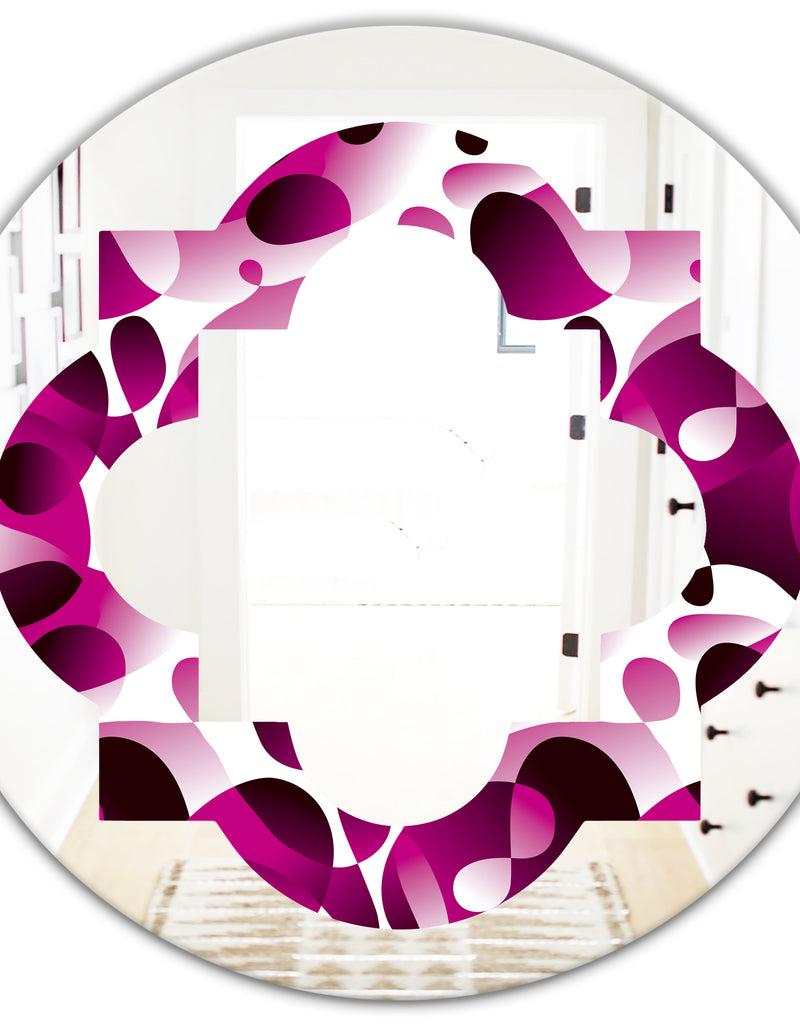 DesignQ Abstract Design Retro Pattern VI - Cottage Round Or Oval Wall Mirror - Quatrefoil