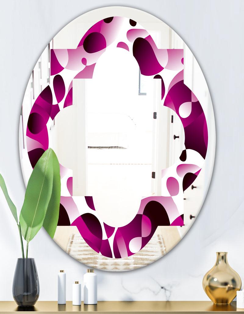 DesignQ Abstract Design Retro Pattern VI - Cottage Round Or Oval Wall Mirror - Quatrefoil
