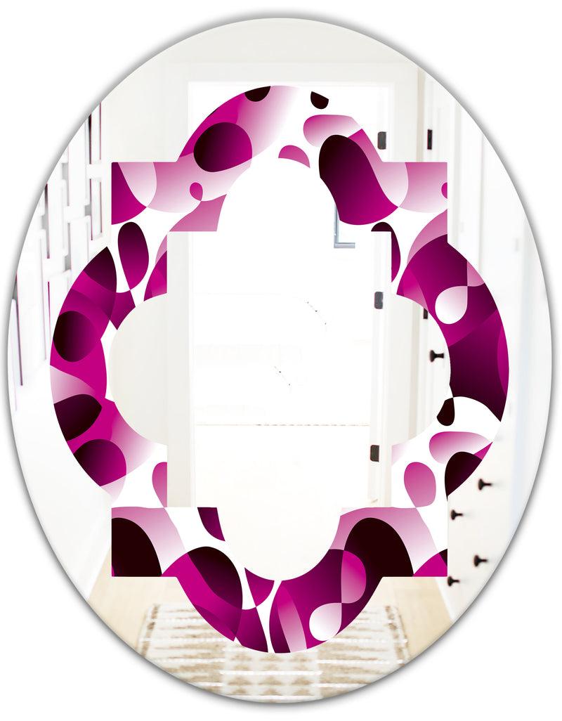 DesignQ Abstract Design Retro Pattern VI - Cottage Round Or Oval Wall Mirror - Quatrefoil