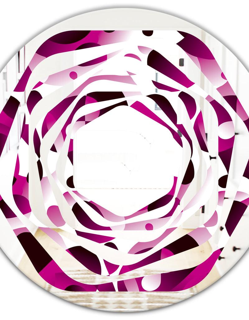 DesignQ Abstract Design Retro Pattern VI - Cottage Round Or Oval Wall Mirror - Whirl