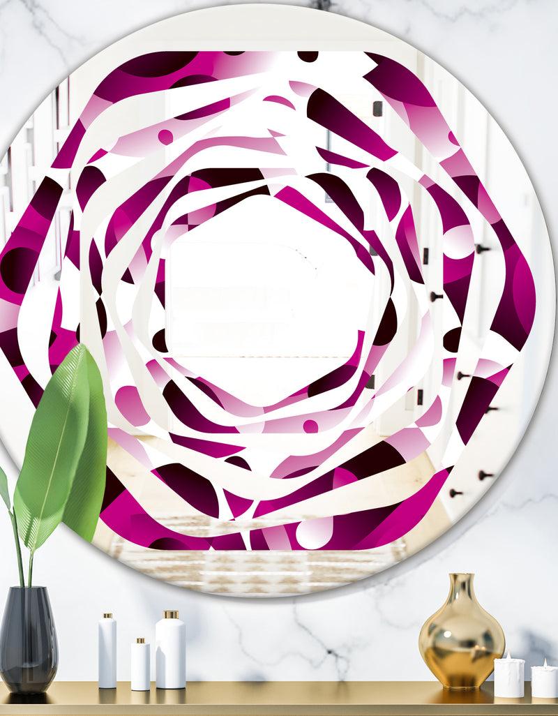 DesignQ Abstract Design Retro Pattern VI - Cottage Round or Oval Wall Mirror - Whirl