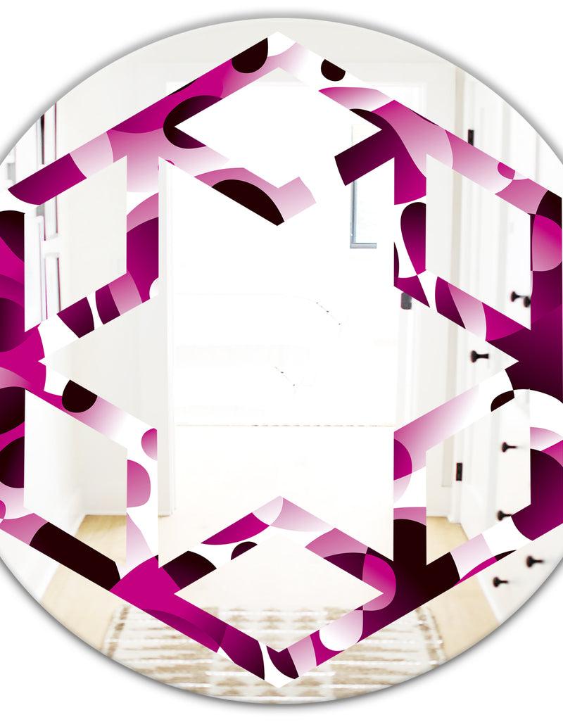 DesignQ Abstract Design Retro Pattern VI - Cottage Round Or Oval Wall Mirror - Hexagon Star