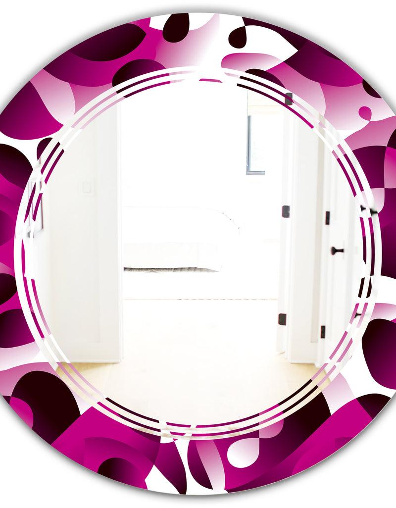 DesignQ Abstract Design Retro Pattern VI - Cottage Round Or Oval Wall Mirror - Triple C