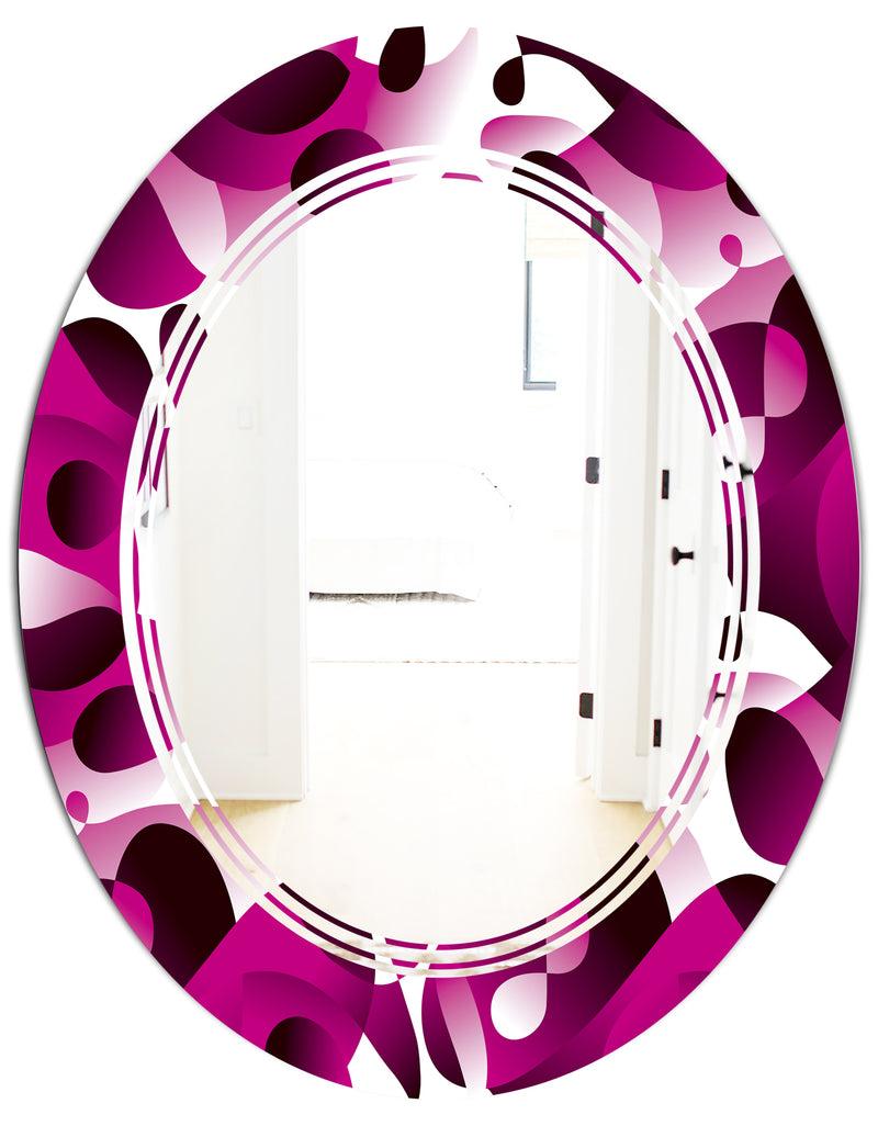 DesignQ Abstract Design Retro Pattern VI - Cottage Round Or Oval Wall Mirror - Triple C