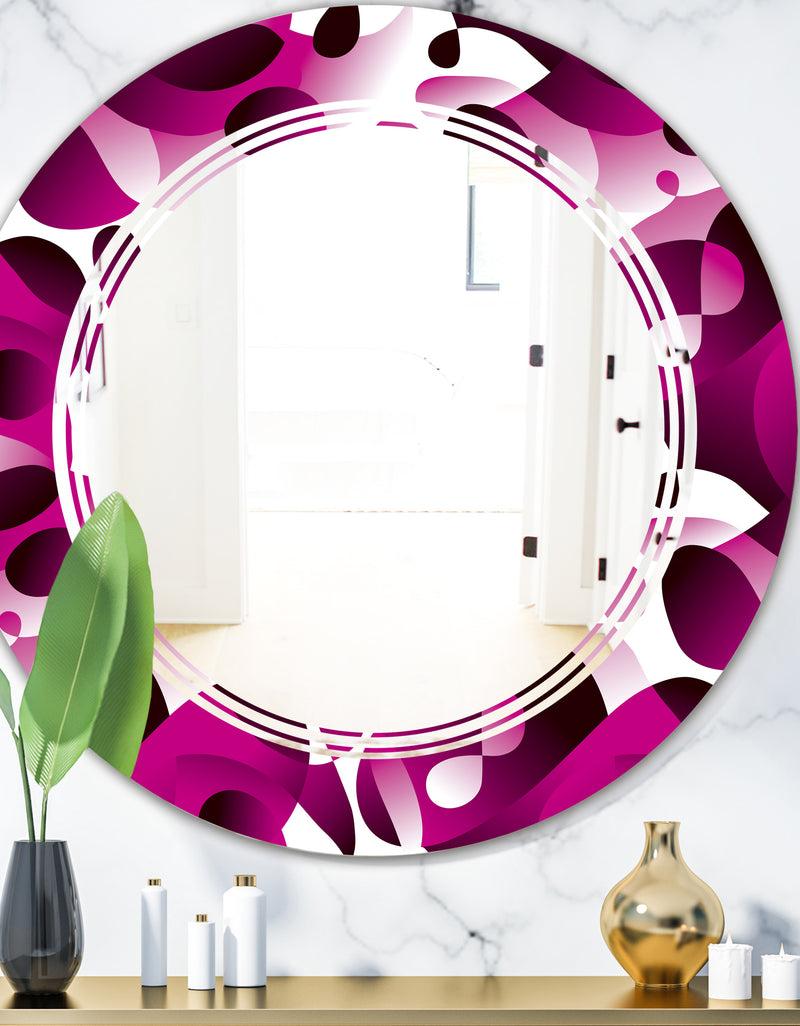 DesignQ Abstract Design Retro Pattern VI - Cottage Round or Oval Wall Mirror - Triple C