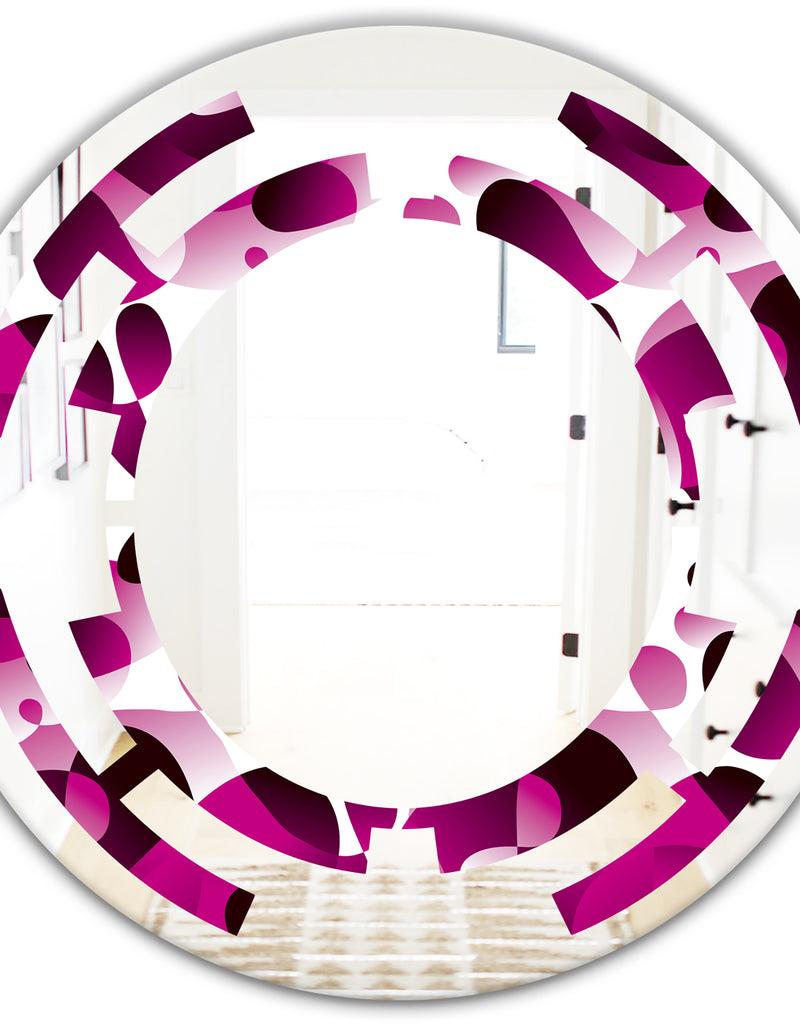 DesignQ Abstract Design Retro Pattern VI - Cottage Round Or Oval Wall Mirror - Space