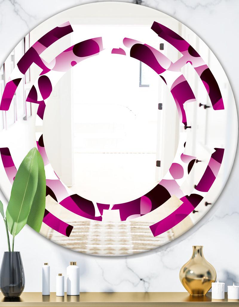 DesignQ Abstract Design Retro Pattern VI - Cottage Round or Oval Wall Mirror - Space