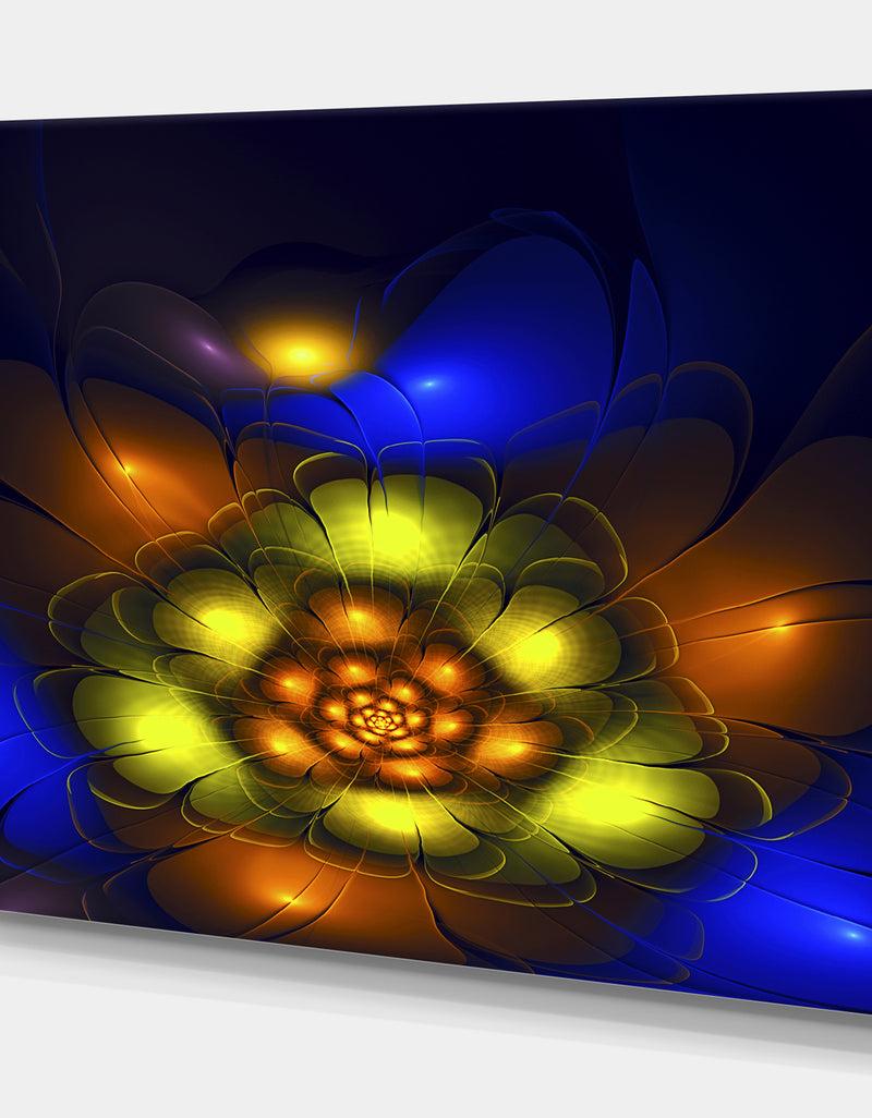 DesignQ Abstract Explosion Of Fractal Flower - Art On Wrapped Canvas