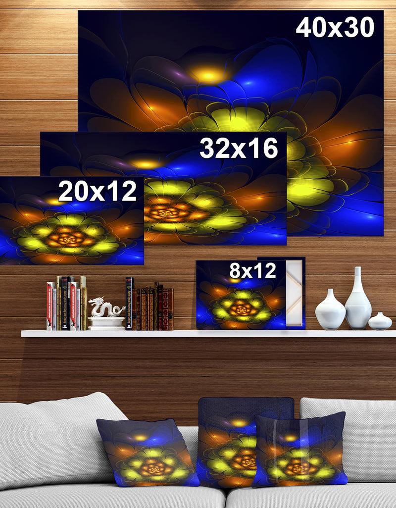 DesignQ Abstract Explosion Of Fractal Flower - Art On Wrapped Canvas