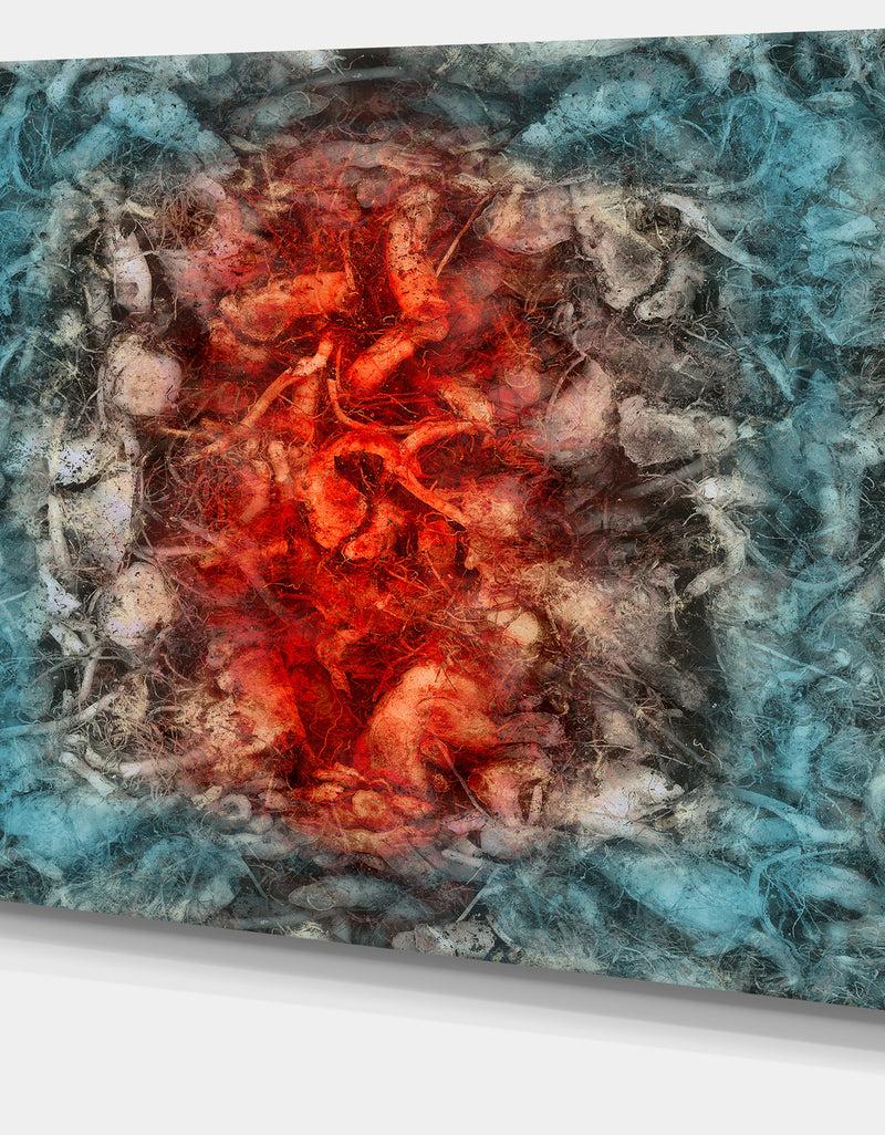 DesignQ Abstract Floral Texture Design - Large Abstract Canvas Artwork