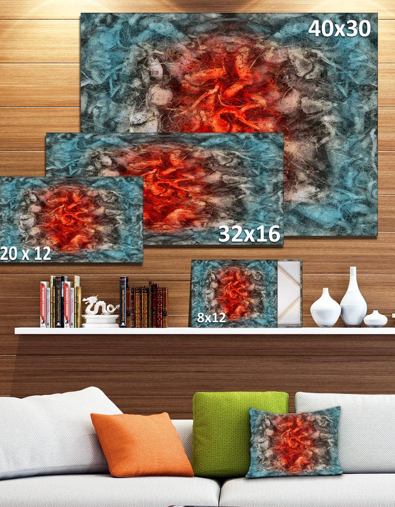 DesignQ Abstract Floral Texture Design - Large Abstract Canvas Artwork