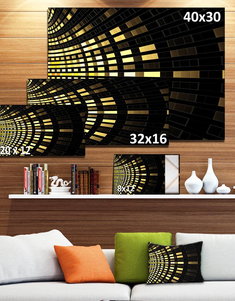 DesignQ Abstract Fractal Gold Square Pixel - Extra Large Abstract Canvas Art Print