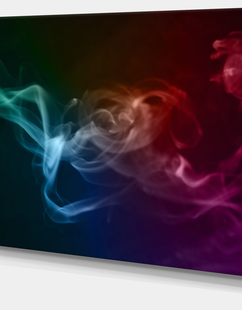 DesignQ Abstract Fractal Smoke Waves - Large Abstract Canvas Wall Art