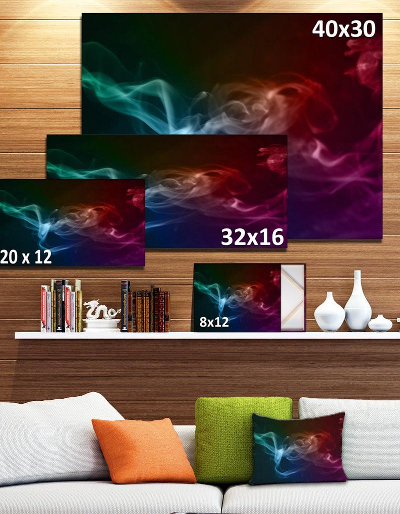 DesignQ Abstract Fractal Smoke Waves - Large Abstract Canvas Wall Art