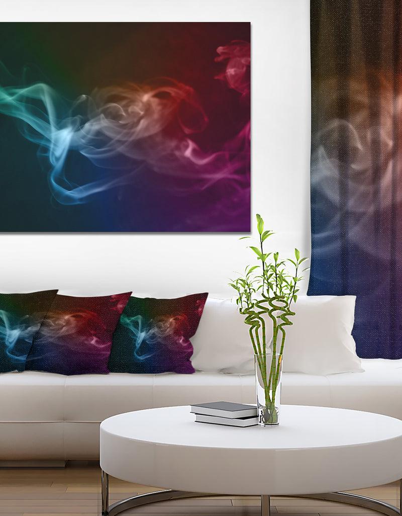 DesignQ Abstract Fractal Smoke Waves - Large Abstract Canvas Wall Art