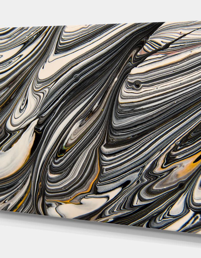 DesignQ Abstract Gray And Black - Contemporary Painting Print On Wrapped Canvas