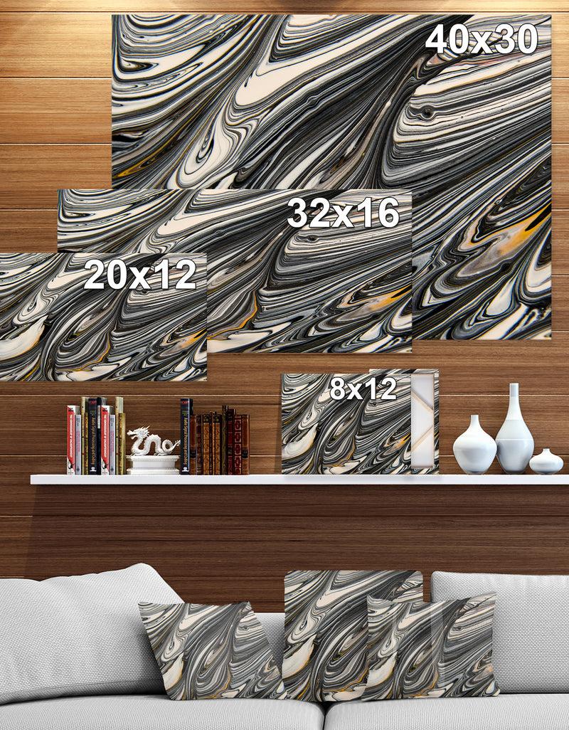 DesignQ Abstract Gray And Black - Contemporary Painting Print On Wrapped Canvas