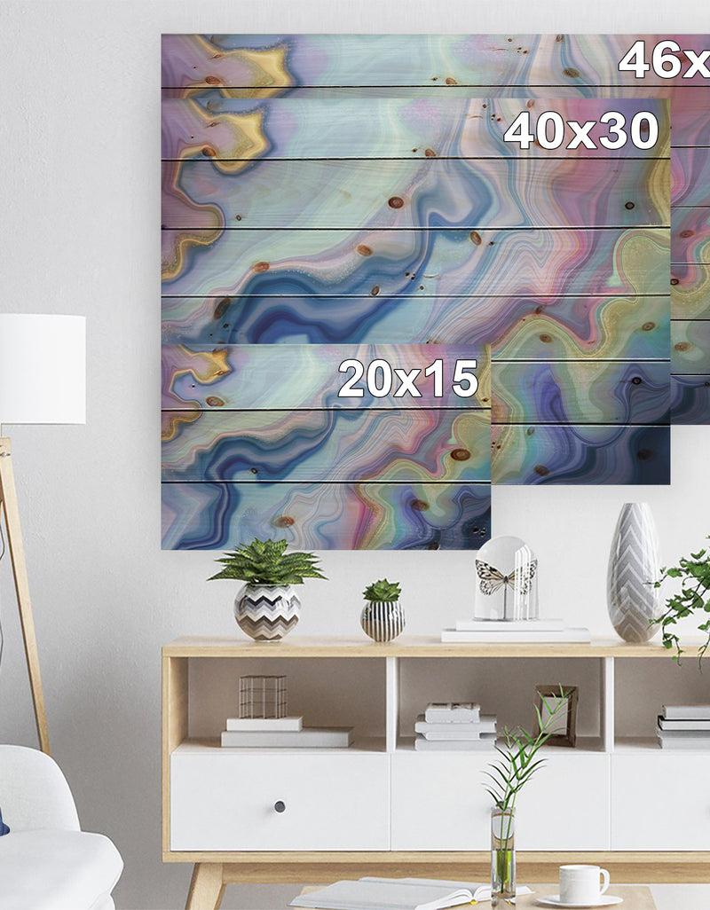 DesignQ Abstract Marbled - Stone Photographic Print On Natural Pine Wood