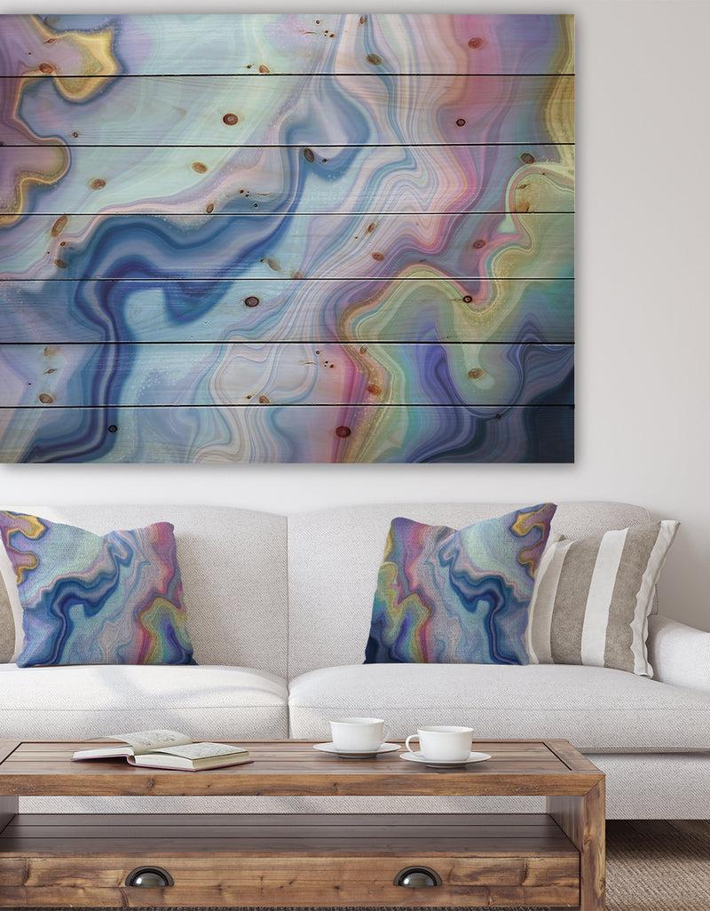 DesignQ Abstract marbled - Stone Photographic Print on Natural Pine Wood