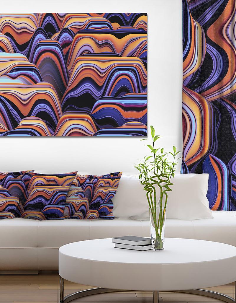 DesignQ Abstract Mountains 3D Texture - Abstract Artwork on Canvas