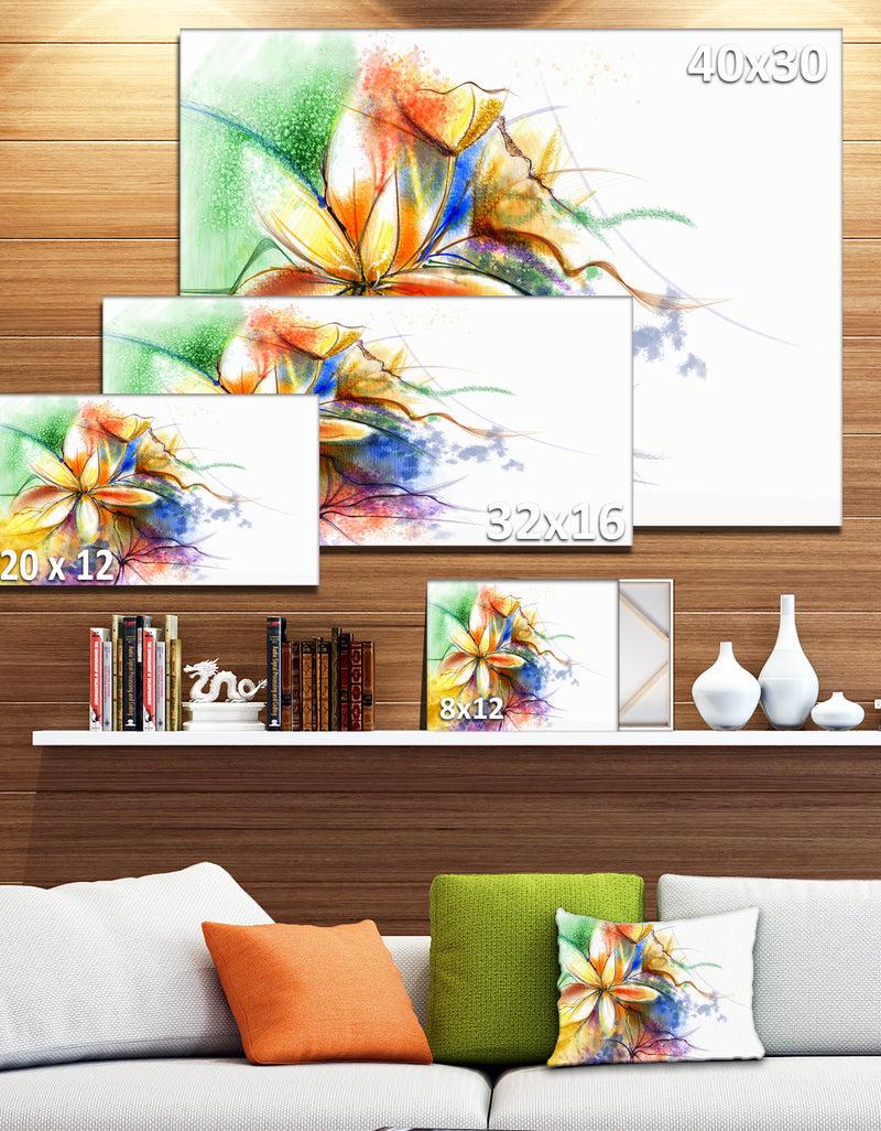 DesignQ Abstract Multi-color Flower Fusion - Large Flower Canvas Wall Art