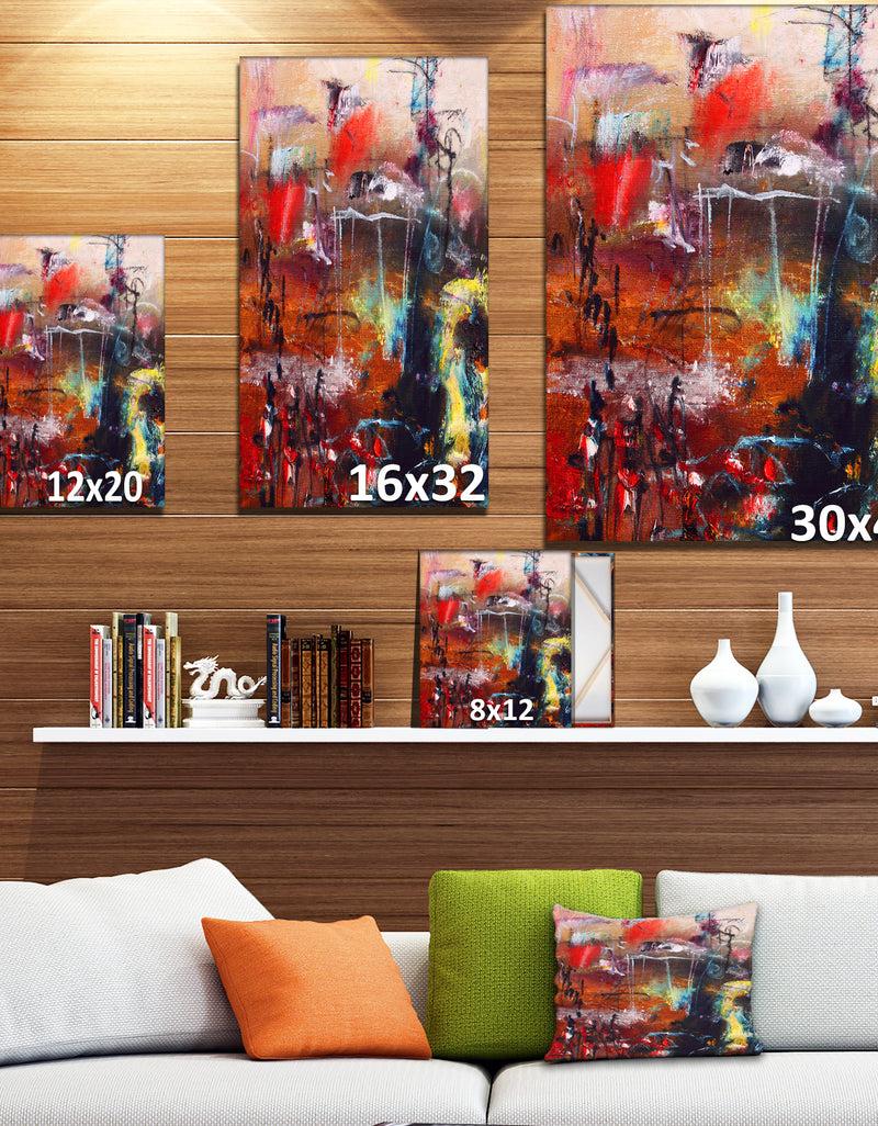 DesignQ Abstract Oil Painting - Landscapes Painting Print On Wrapped Canvas