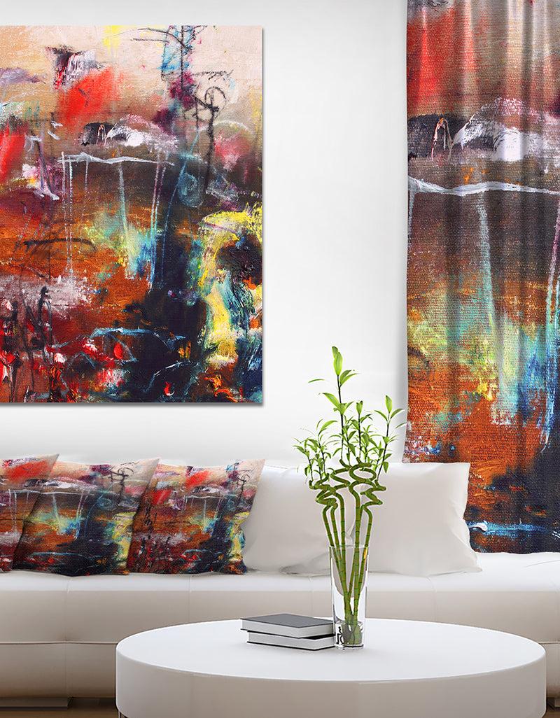 DesignQ Abstract oil Painting - Landscapes Painting Print on Wrapped Canvas
