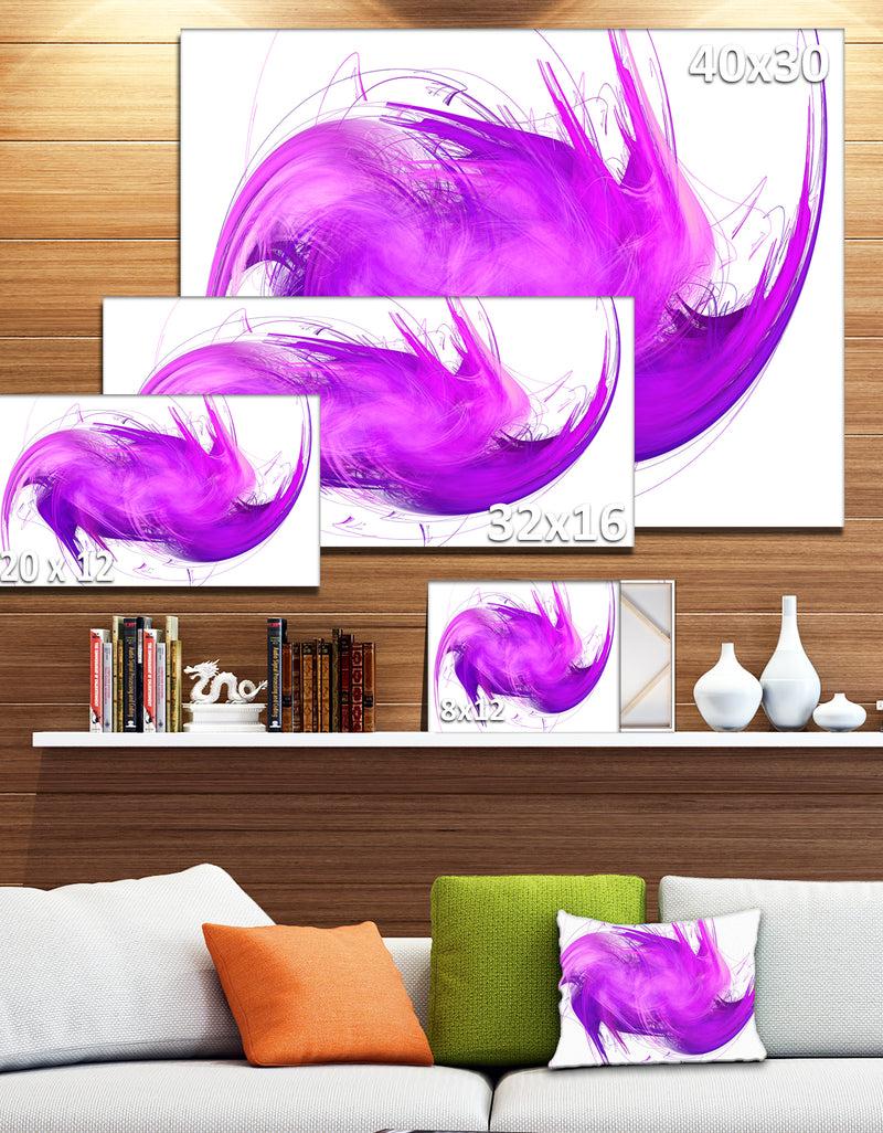DesignQ Abstract Purple Fractal Pattern - Abstract Wall Art Canvas
