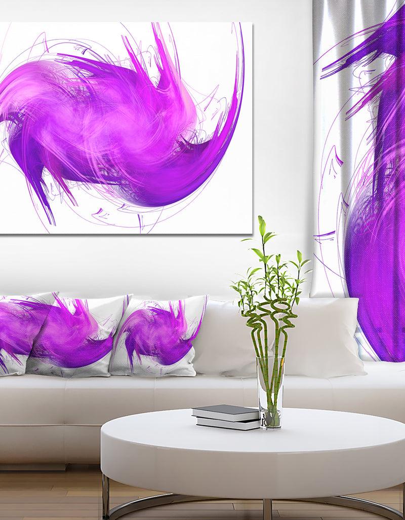 DesignQ Abstract Purple Fractal Pattern - Abstract Wall Art Canvas