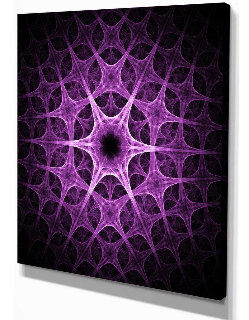DesignQ Abstract Purple Thorn Flower - Art On Wrapped Canvas