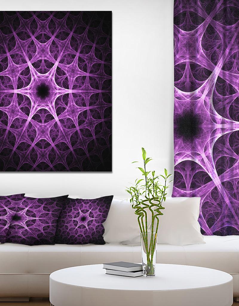 DesignQ Abstract Purple Thorn Flower - Art On Wrapped Canvas