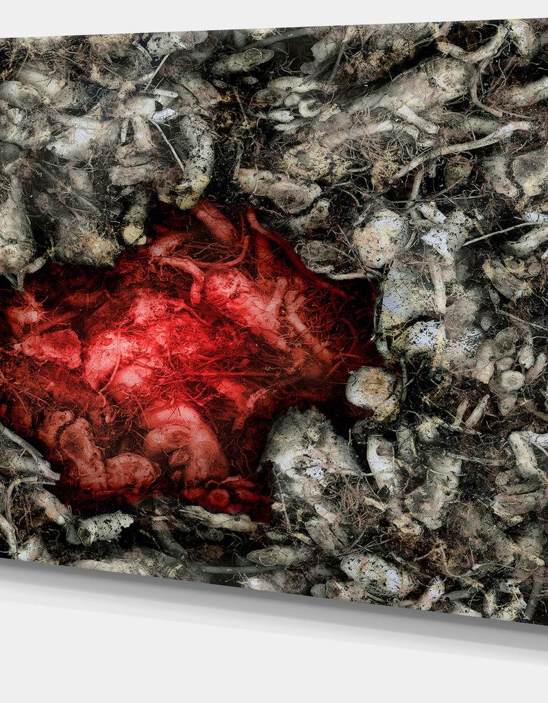 DesignQ Abstract Red Artistic Background - Large Abstract Canvas Artwork