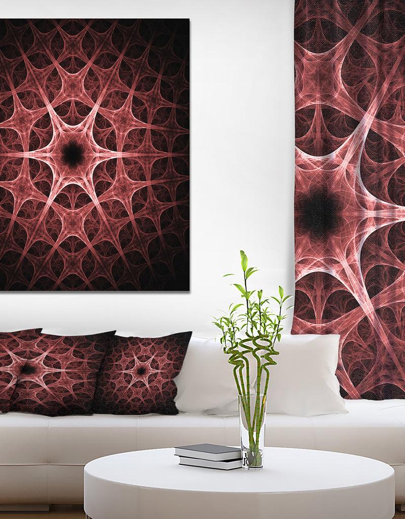 DesignQ Abstract Red Thorn Flower - Art On Wrapped Canvas