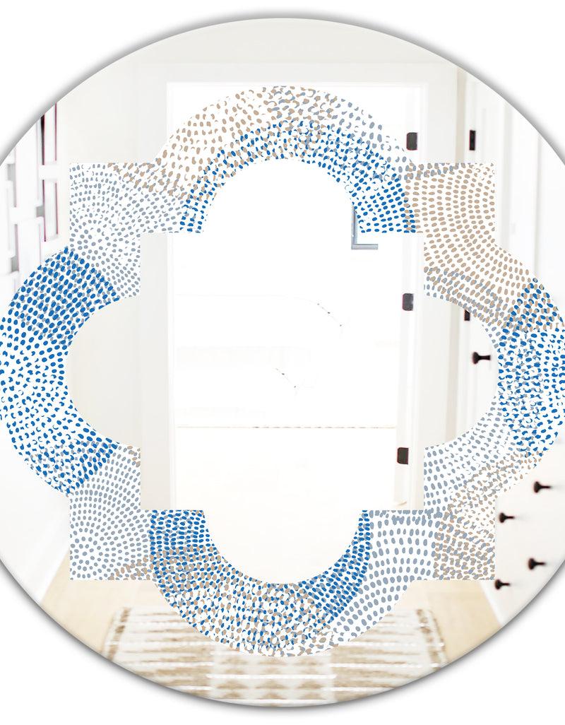 DesignQ Abstract Retro Design I - Modern Round Or Oval Wall Mirror - Quatrefoil