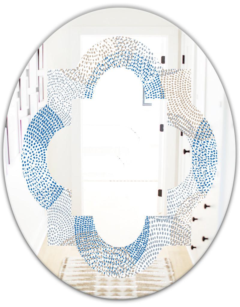 DesignQ Abstract Retro Design I - Modern Round Or Oval Wall Mirror - Quatrefoil