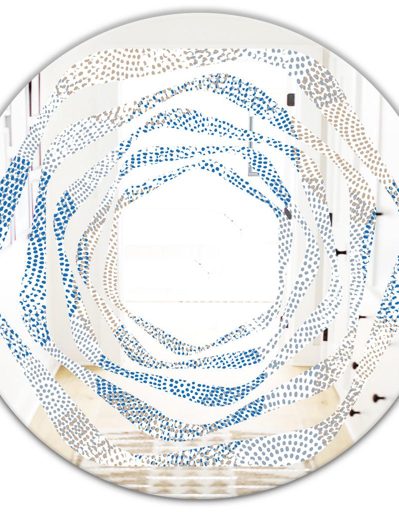 DesignQ Abstract Retro Design I - Modern Round Or Oval Wall Mirror - Whirl